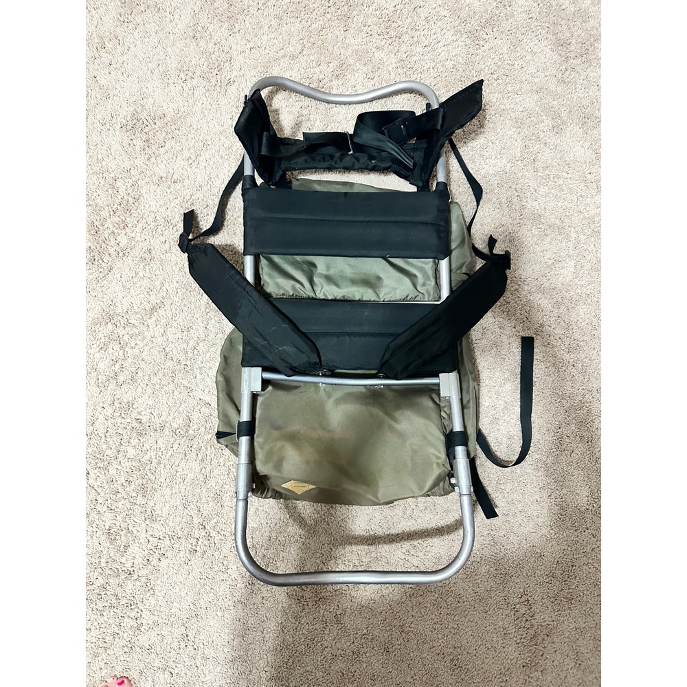 Hi Adventure External Frame Hiking Backpack Olive Green Vntge Trekking-Rucksack - Picture 4 of 7